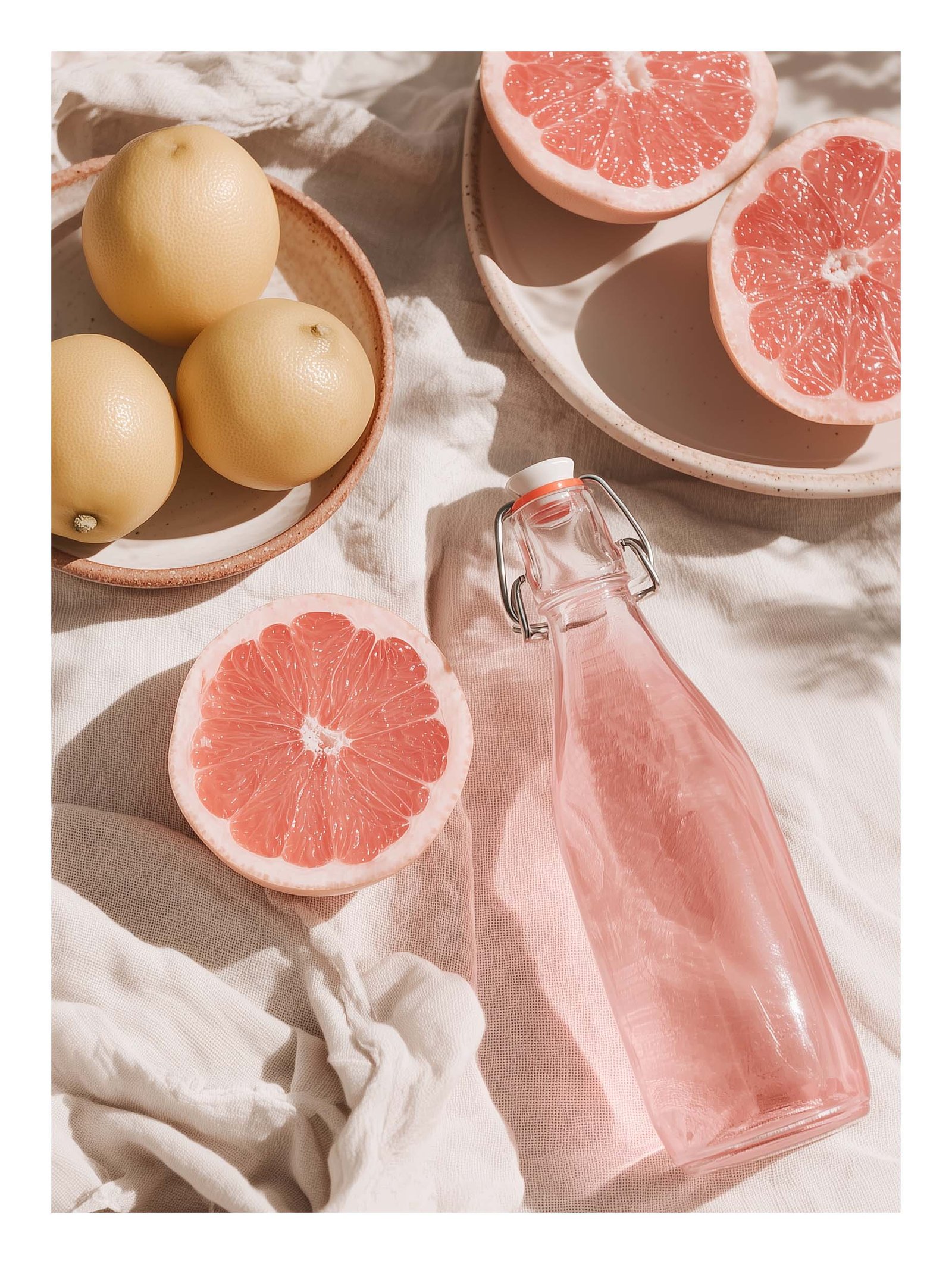 print of fresh grapefruit and soft textures