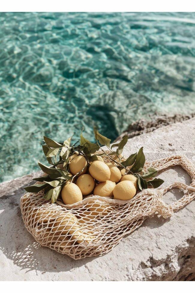 Sunlit Coastal Lemons Poster