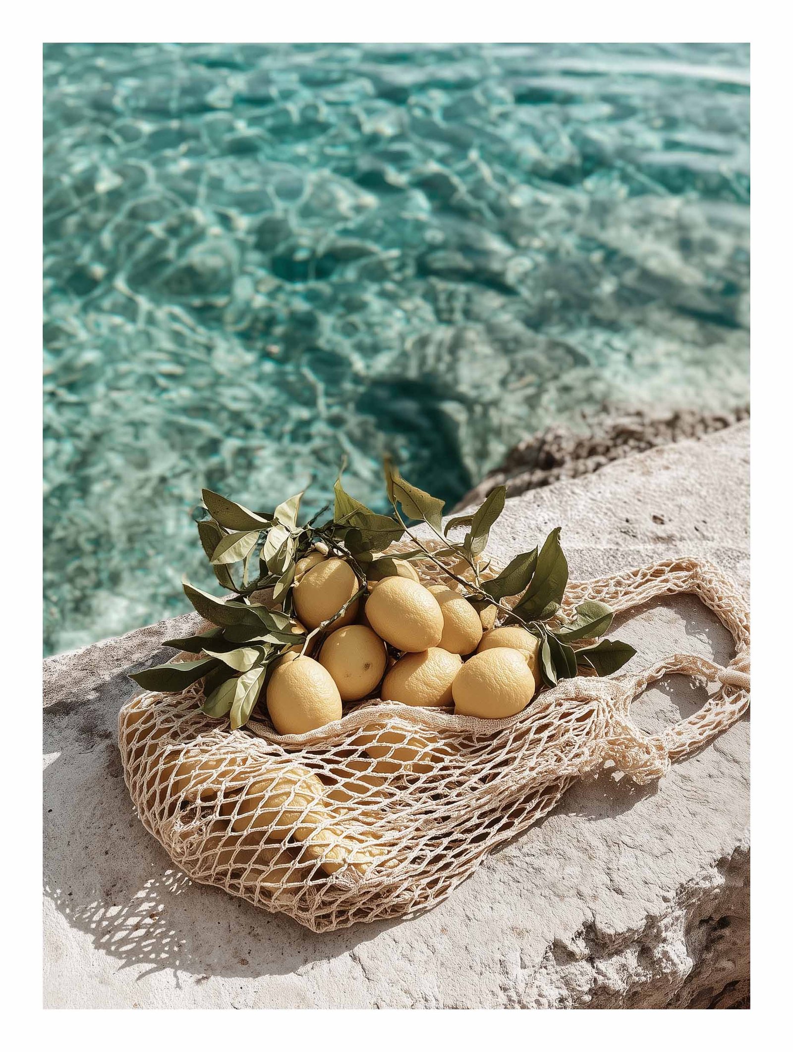 Sunlit Coastal Lemons Poster