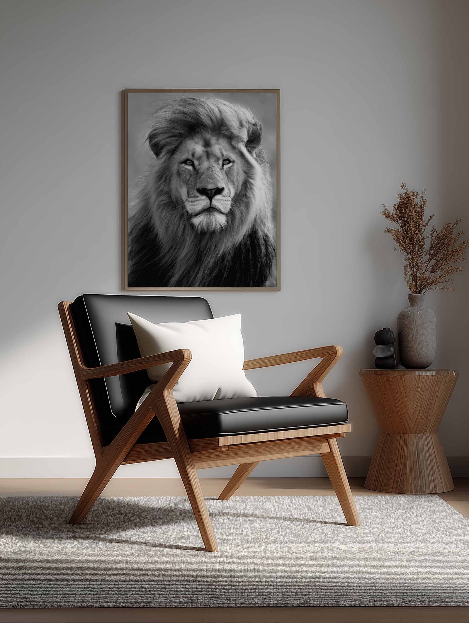 Monochrome Lion Portrait - Image 2