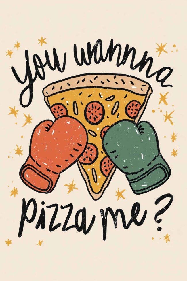 Pizza with Boxing Gloves