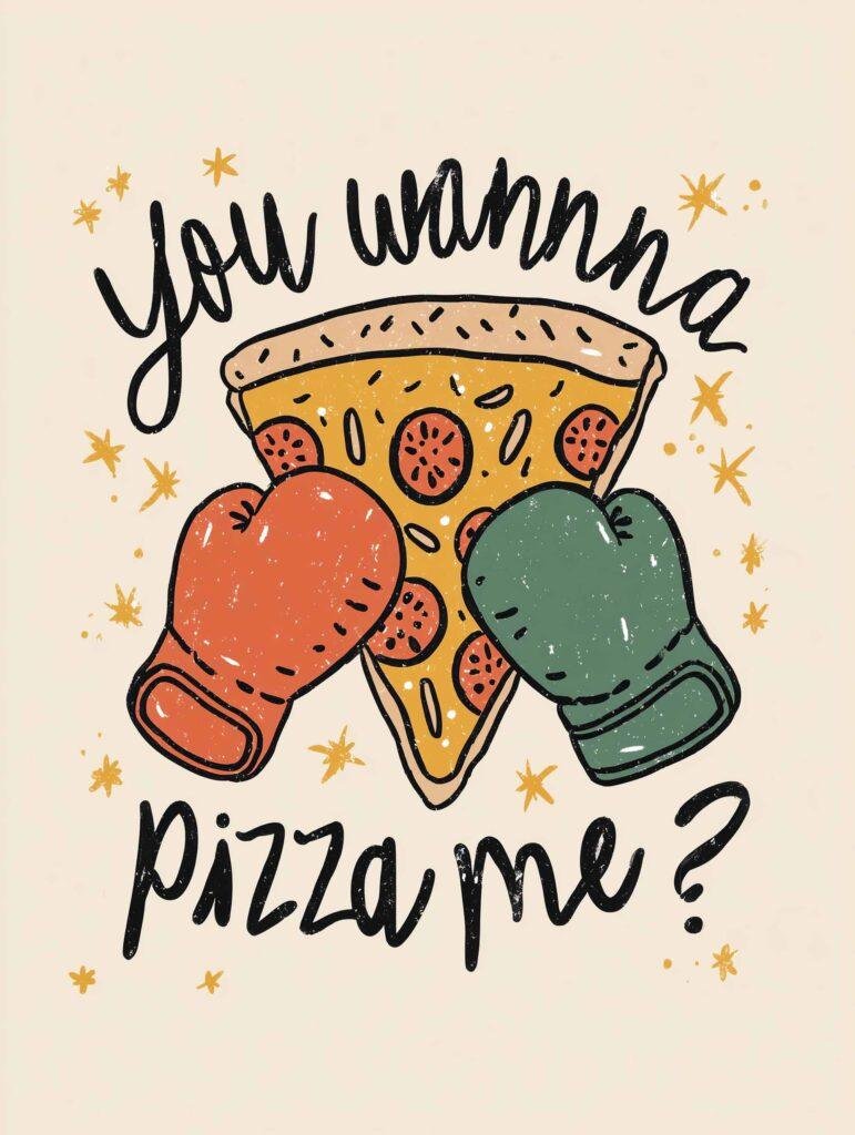 Pizza with Boxing Gloves