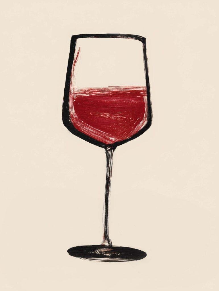Minimalist Poster of a painted red wine glass