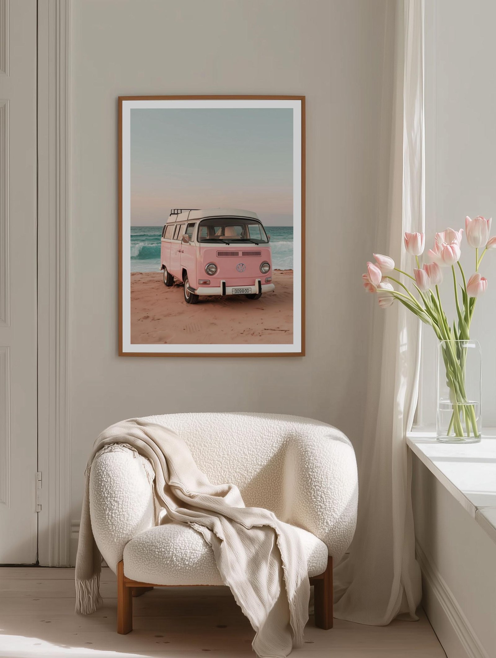 Pink Van on the Beach - Image 2