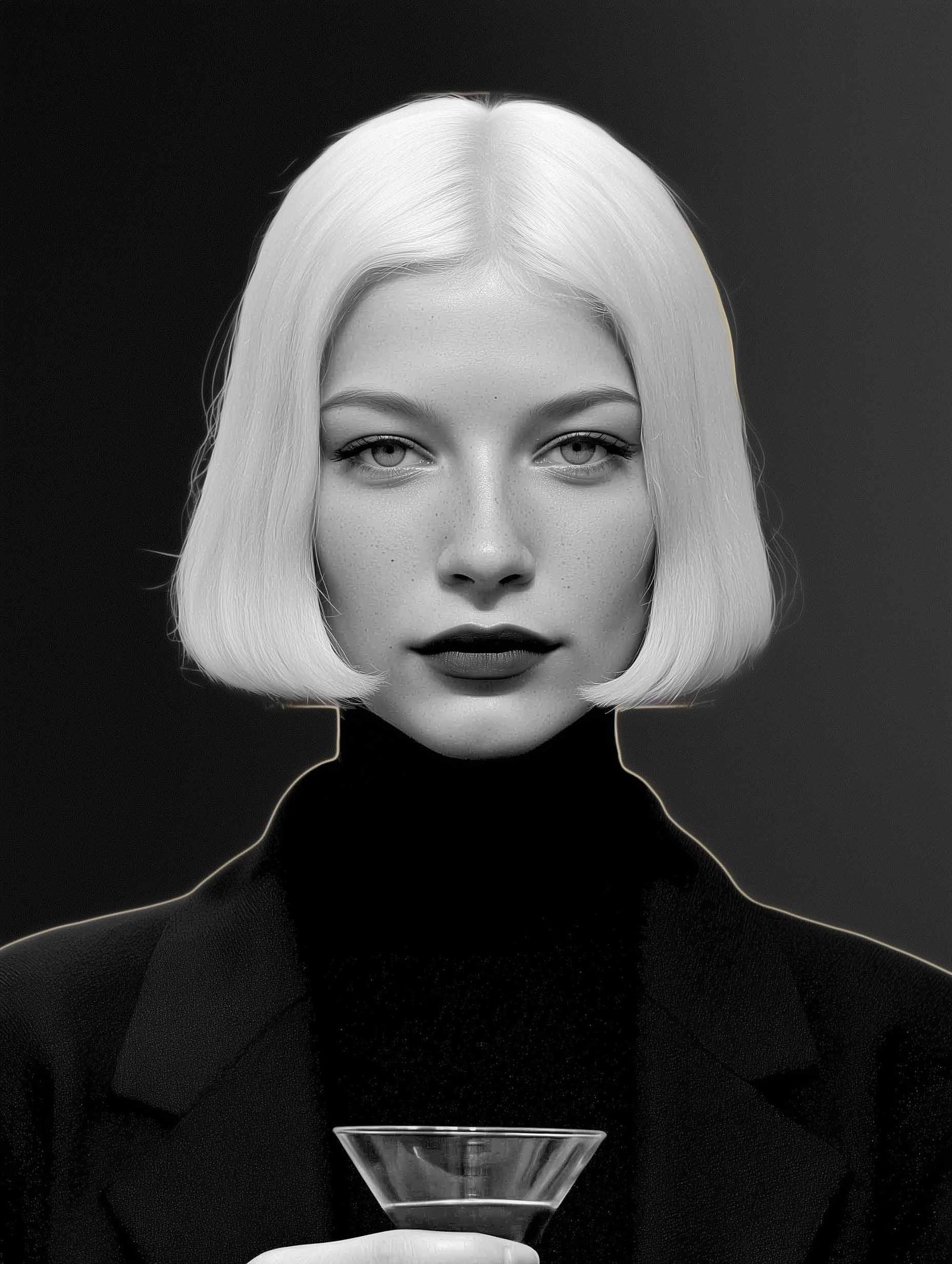 White Hairs Lady Portrait