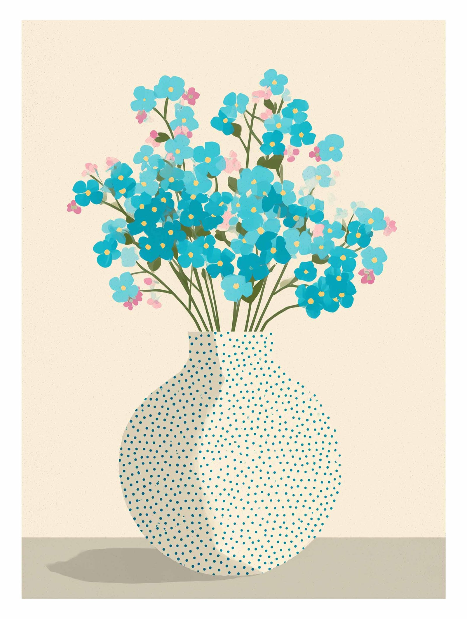 Flowers in a Polka Dot Vase