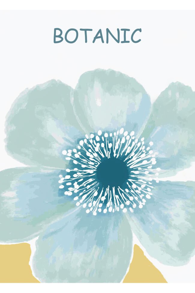 Sky-blue flower on golden-yellow