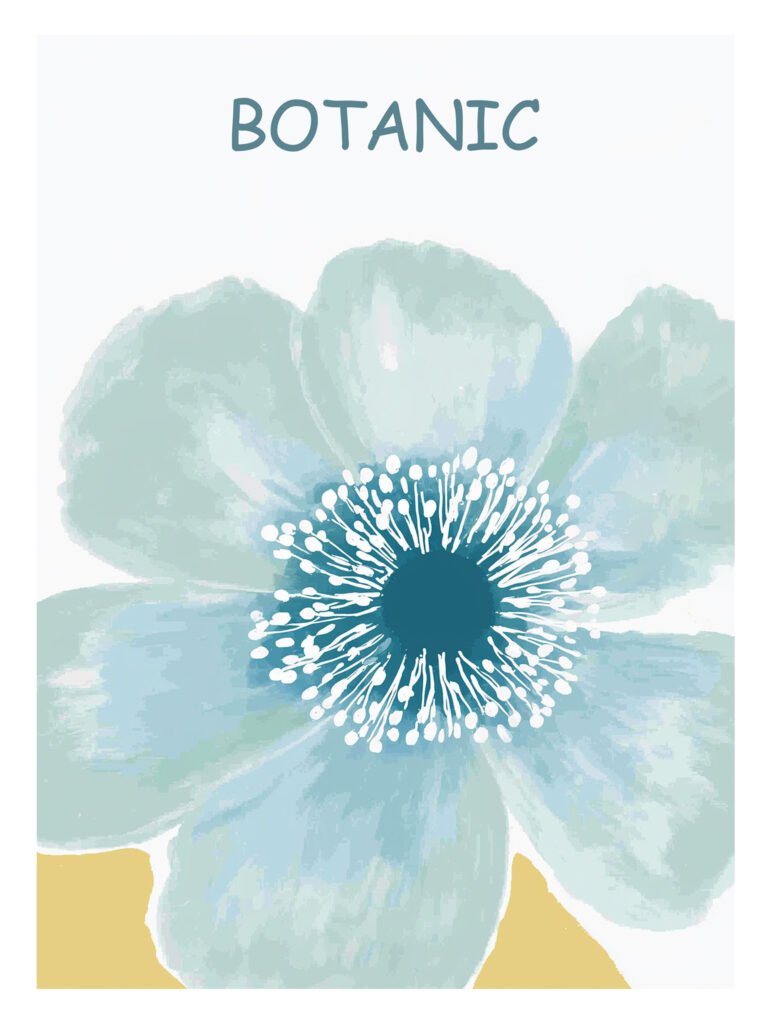 Sky-blue flower on golden-yellow