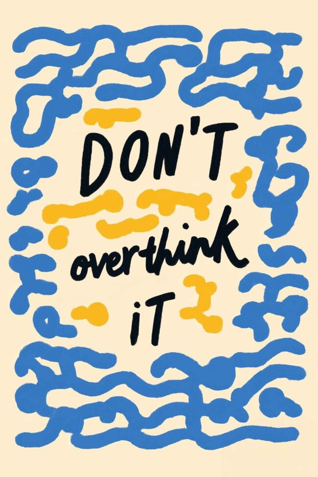 Typography print with wavy lines