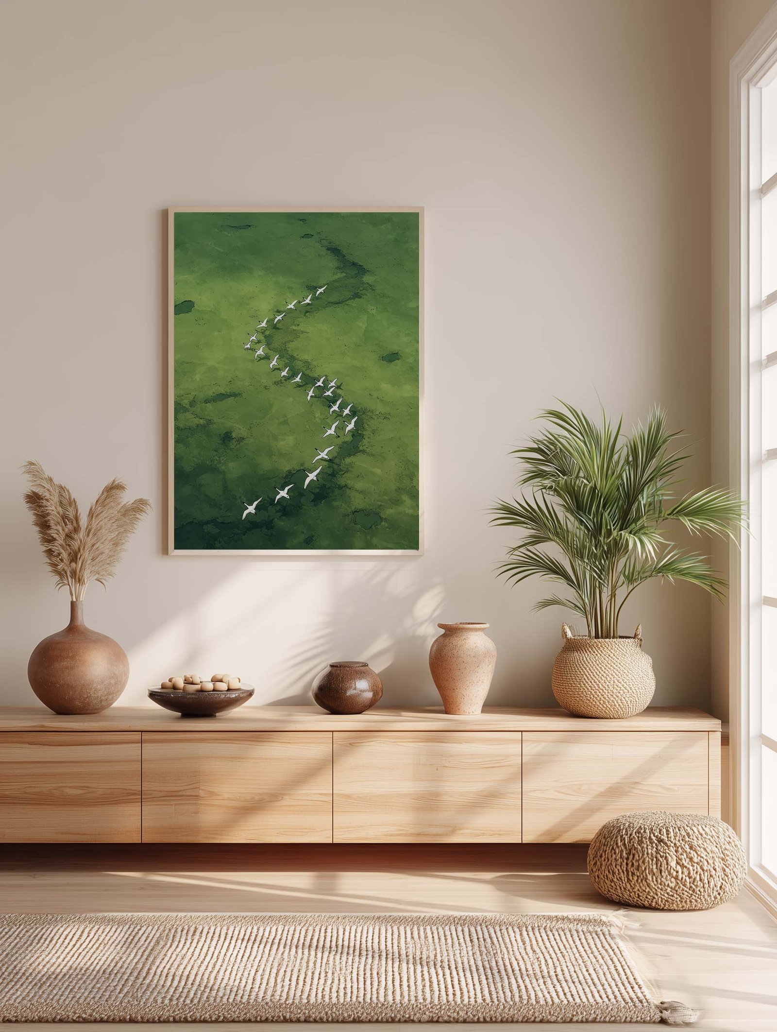 Flock of Flying Flamingos - Image 2