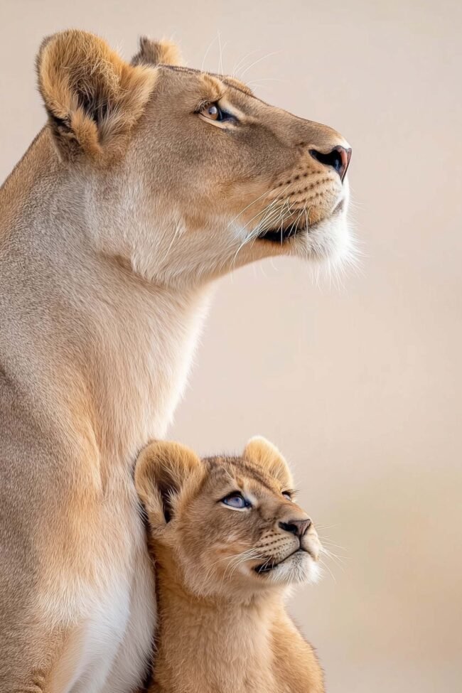Lioness with her cub