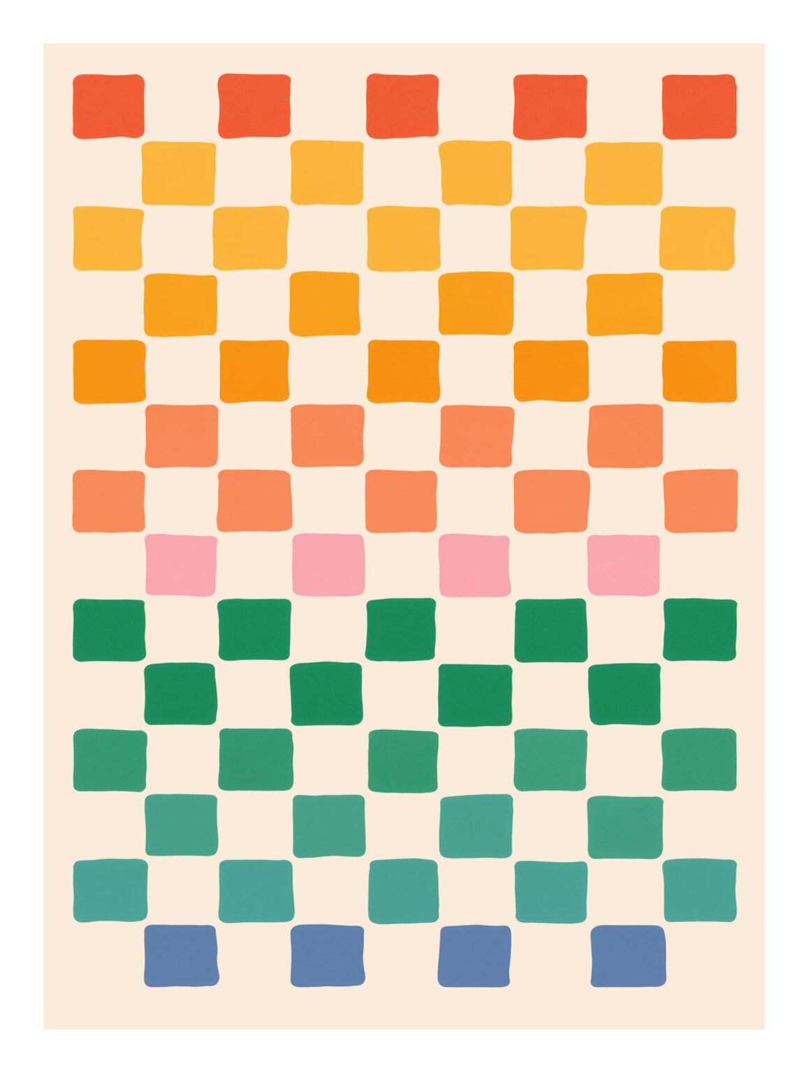 Minimalist checkered floor in warm tones