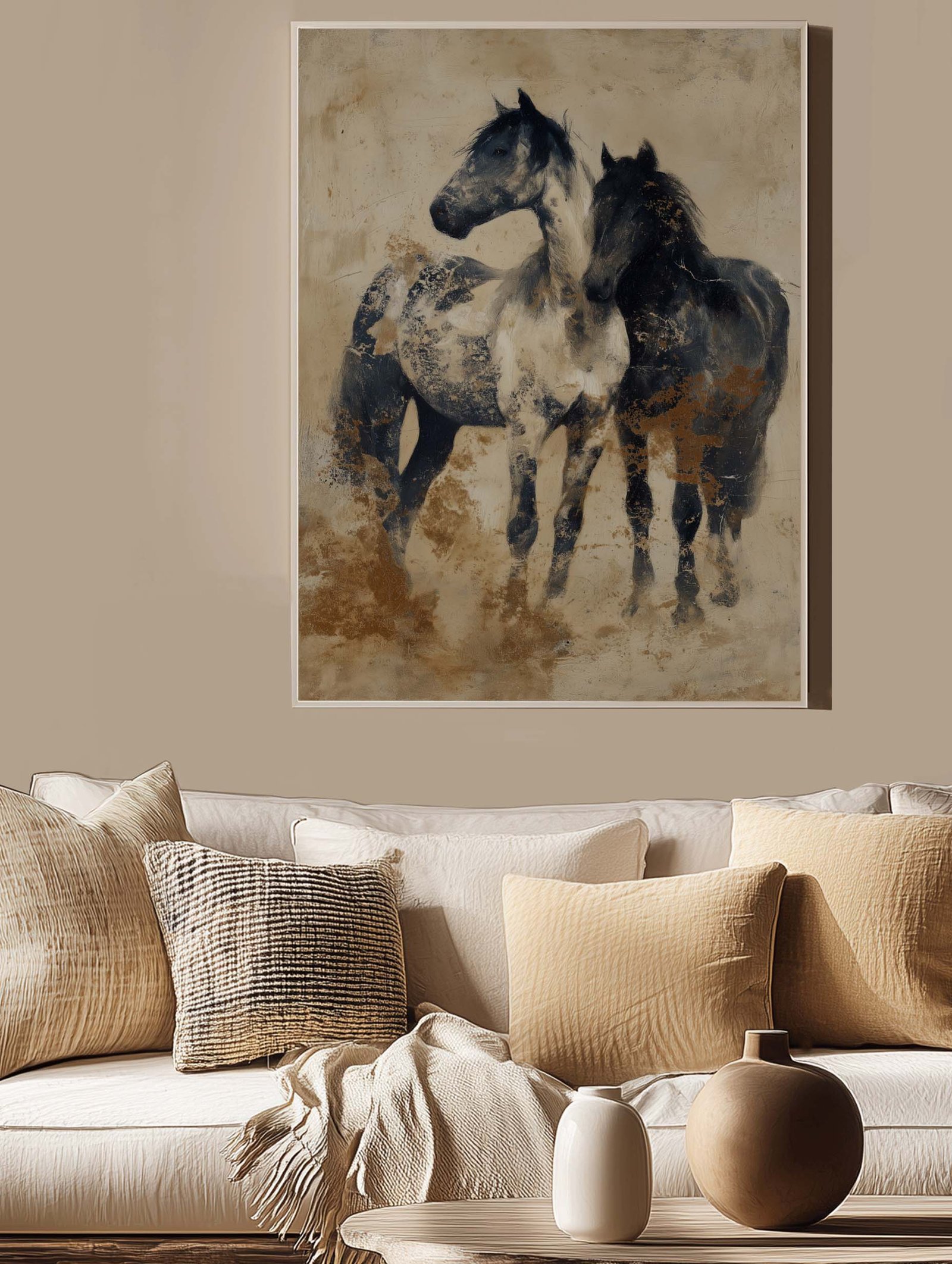 Wild Horses – Abstract Painting Art Poster - Image 2