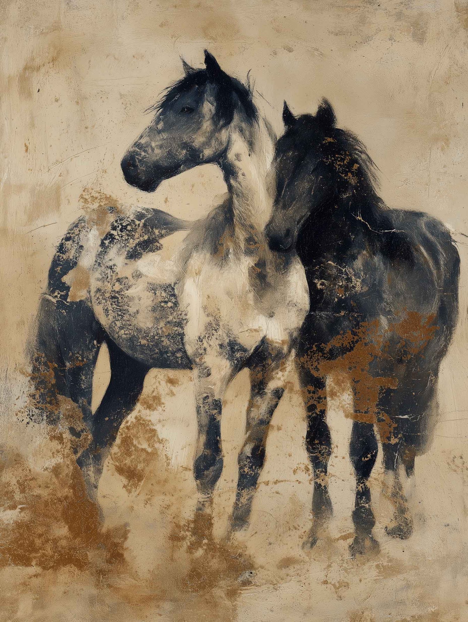 Wild Horses – Abstract Painting Art Poster