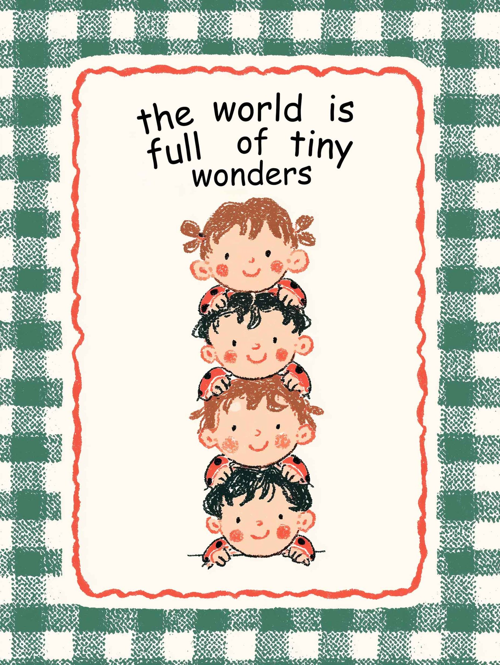 Nostalgic illustration poster with joyful nonsense text