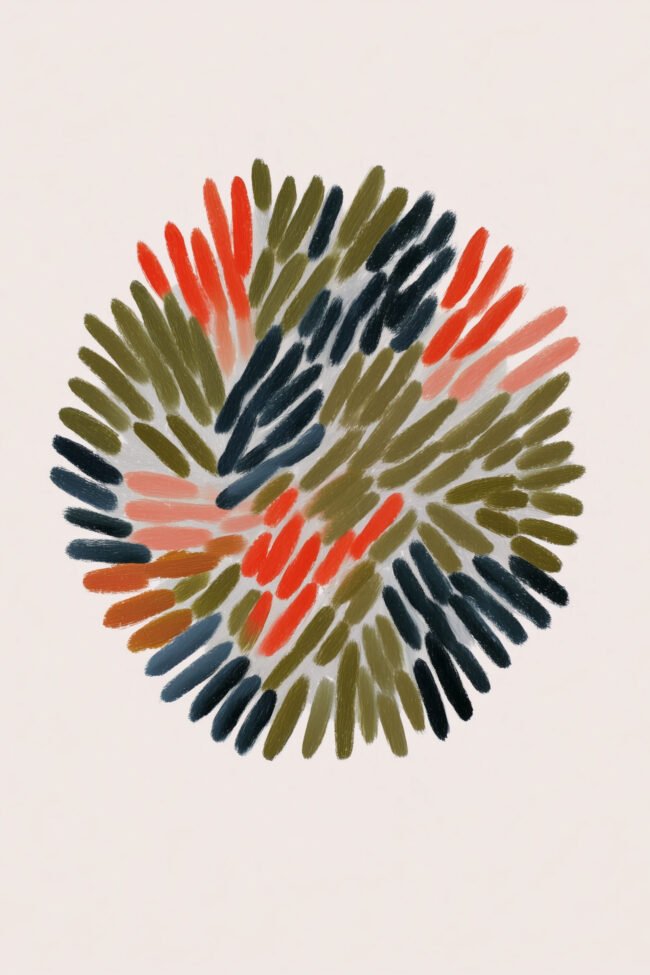 Poster of layered brushstrokes in earthy tones