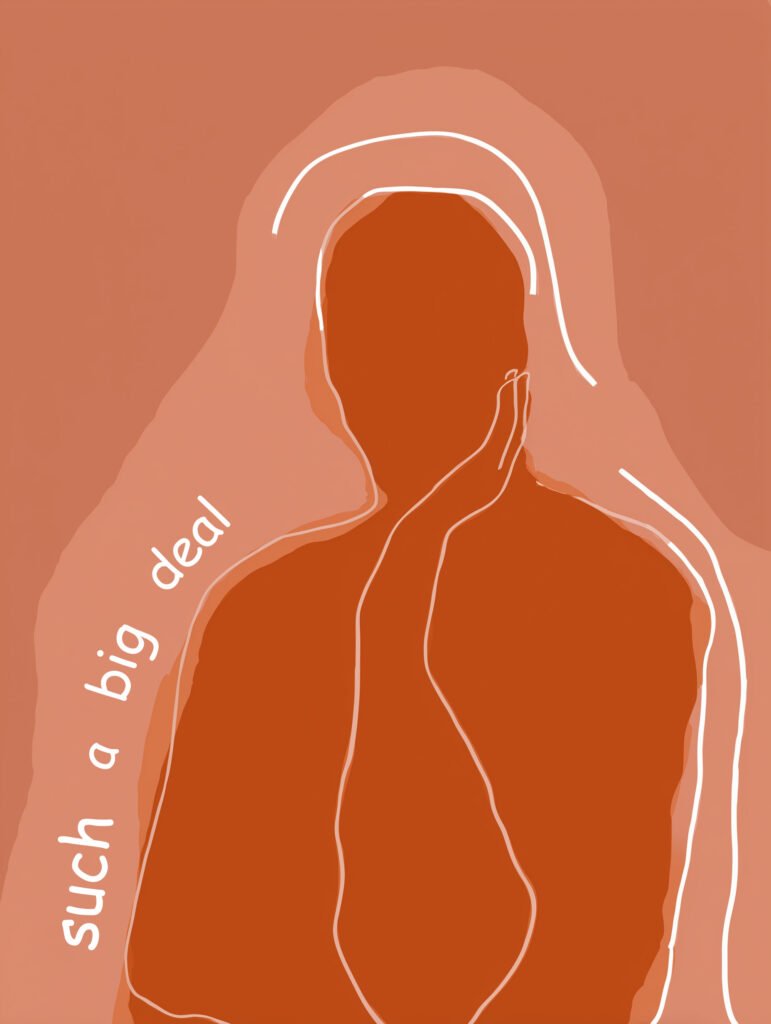 Human silhouette in warm tones