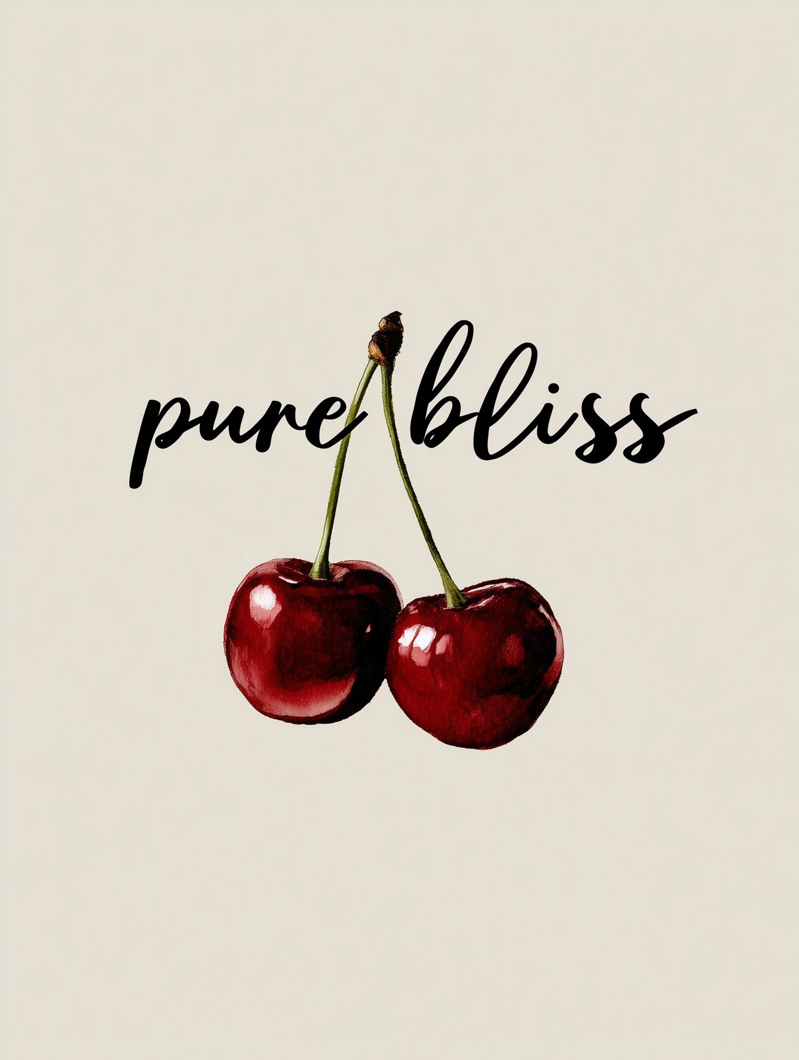 Red cherries on cream background