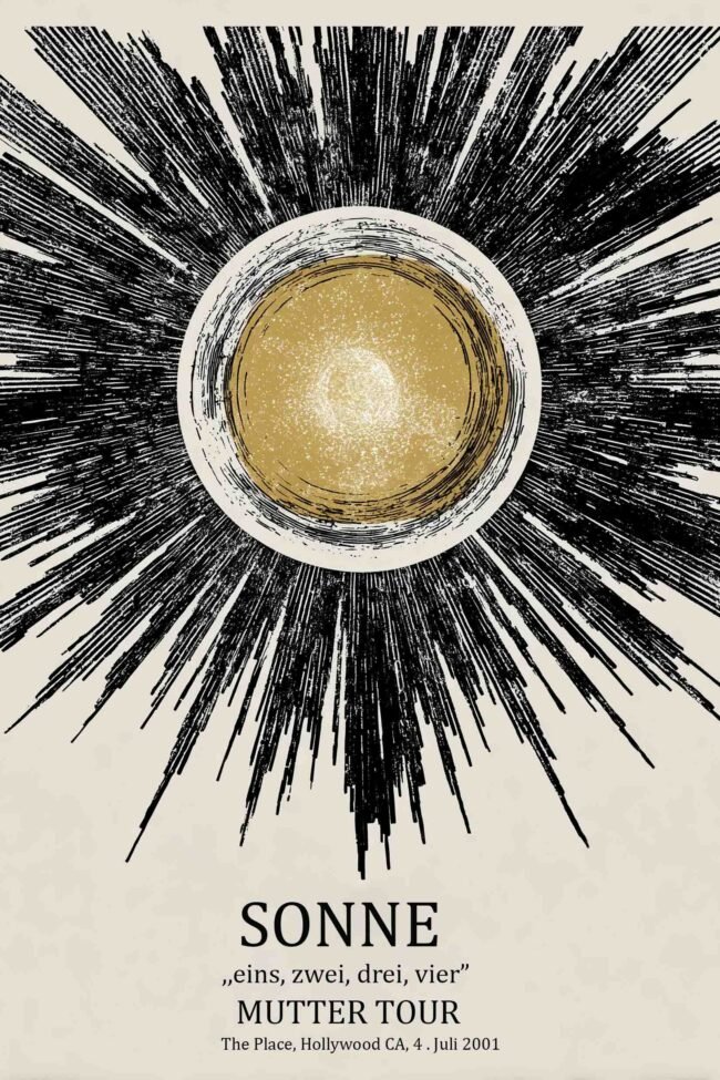 Golden circle with black rays