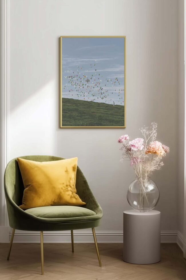 balloons floating mockup