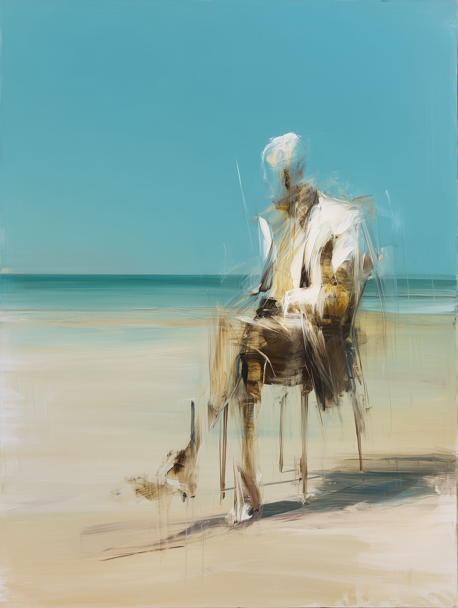 Abstract figure by the ocean