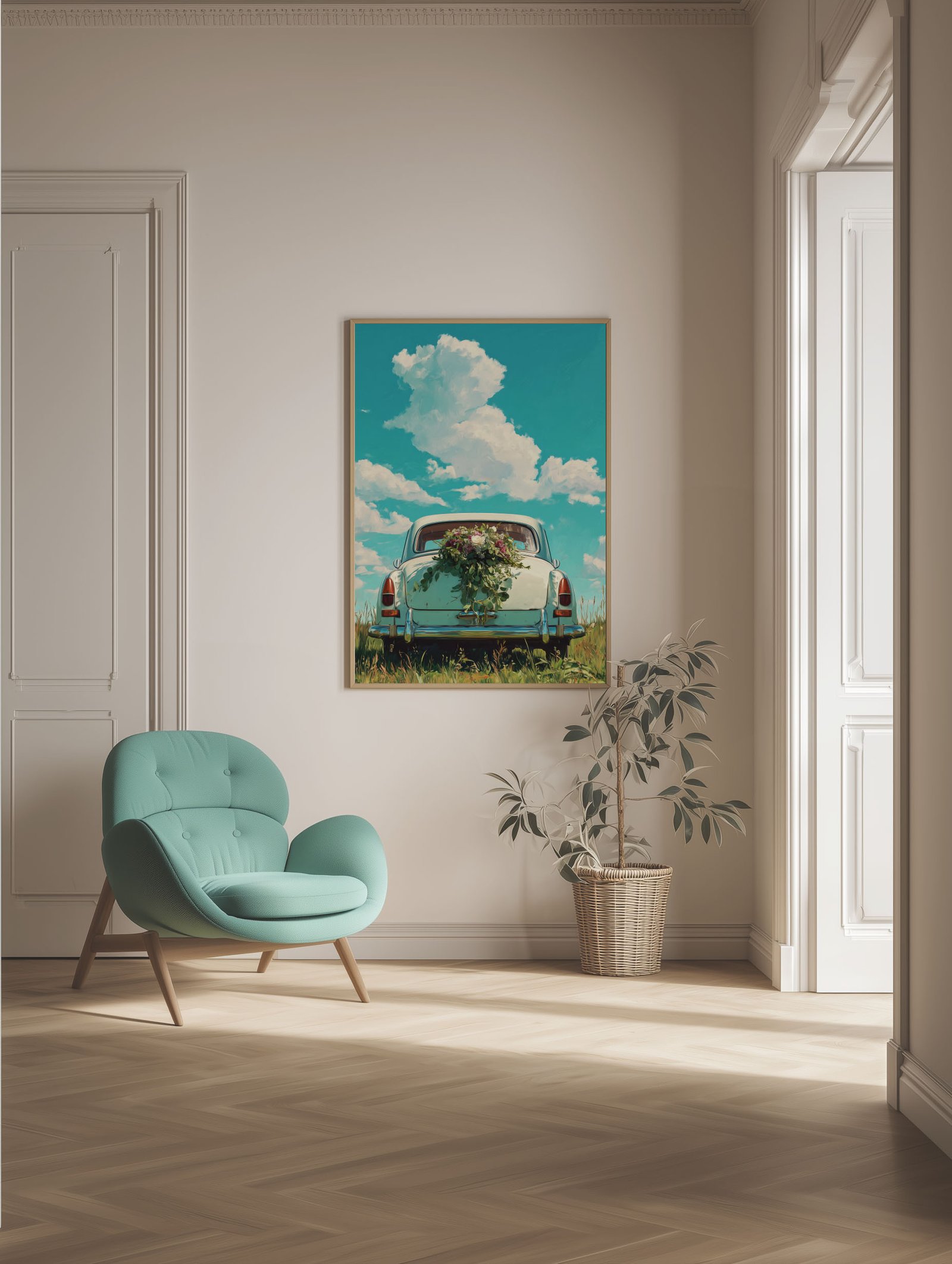 Vintage Floral Car - Image 2