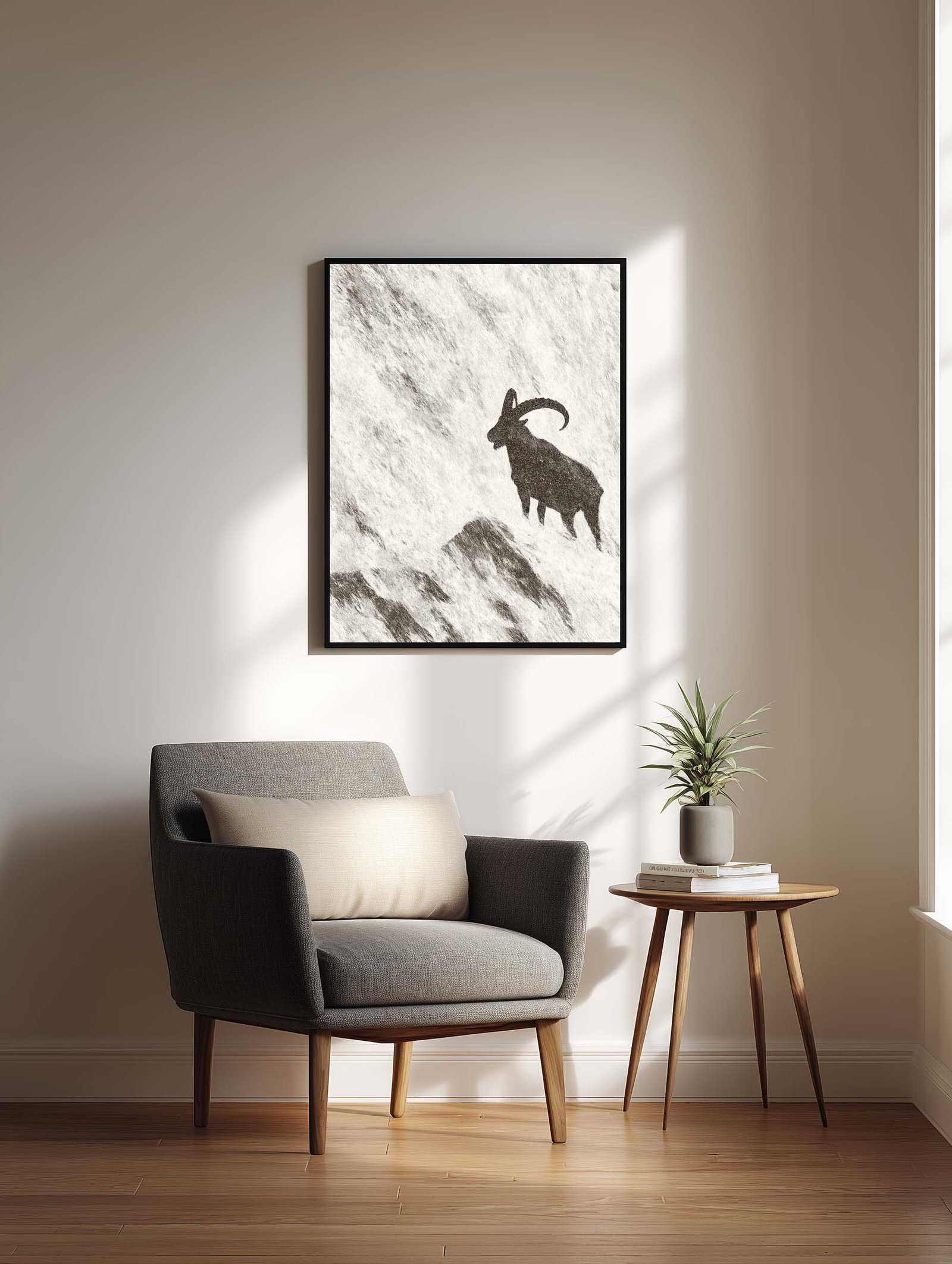 wild ibex goat mockup