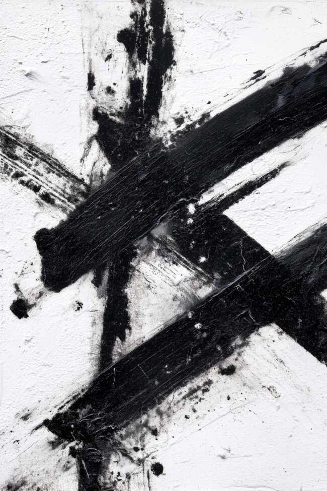 black and white abstract expressionist poster