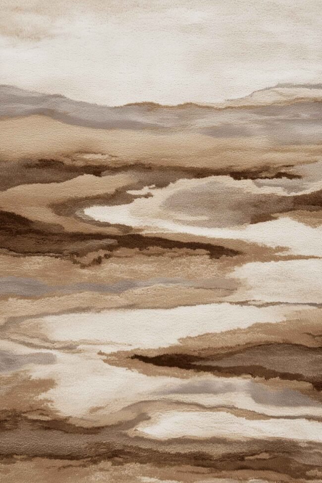 soft beige and brown landscape in watercolor tones