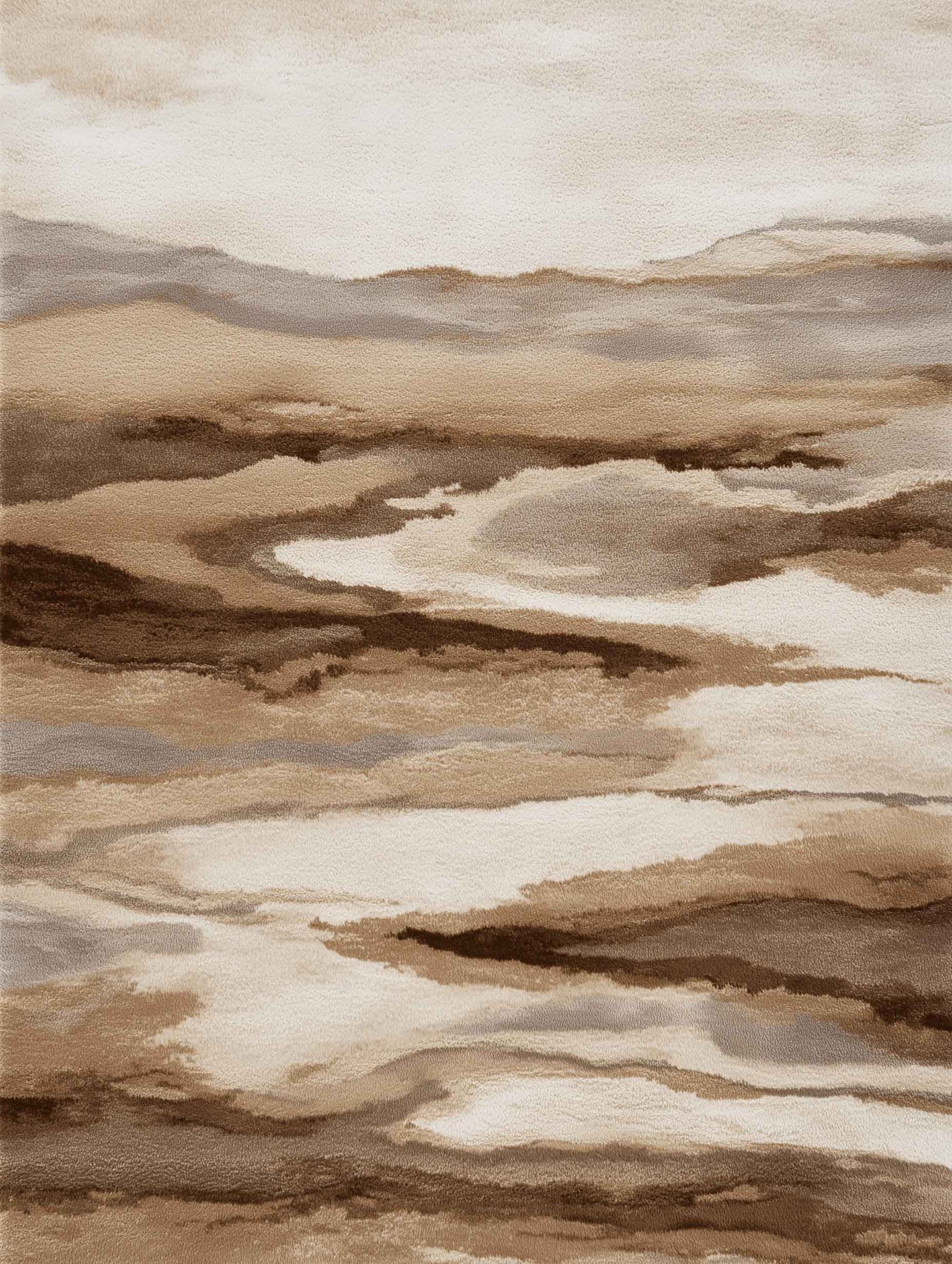 soft beige and brown landscape in watercolor tones