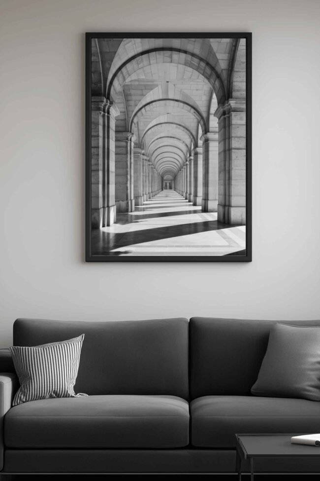 repeating stone arches mockup