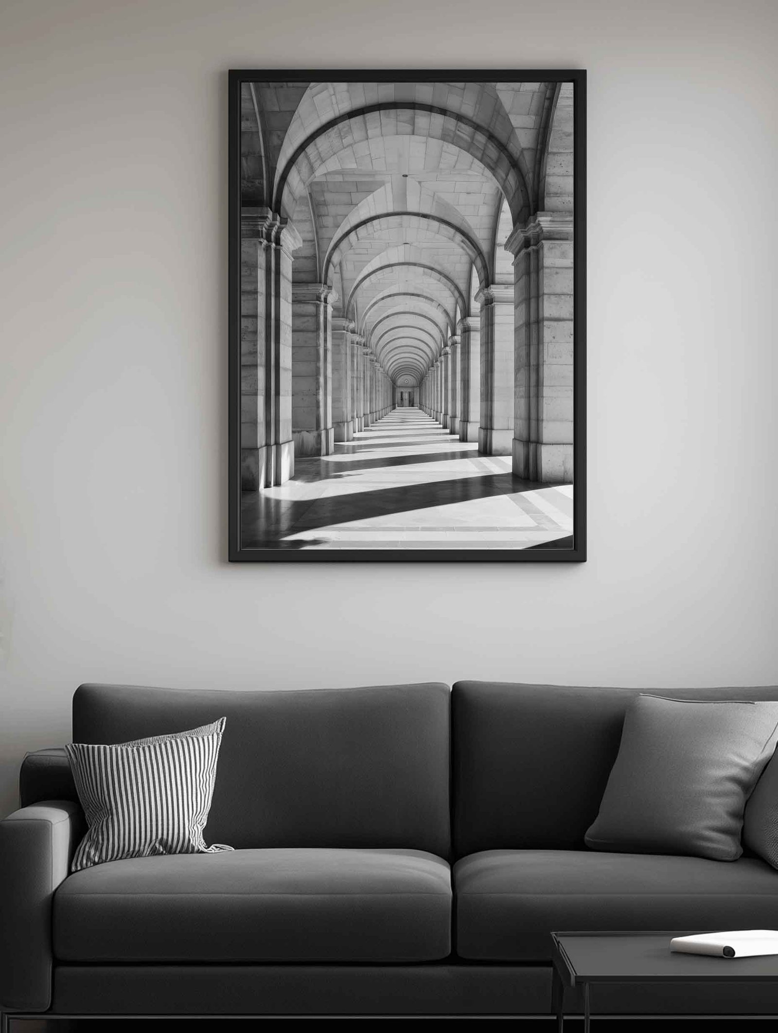 repeating stone arches mockup