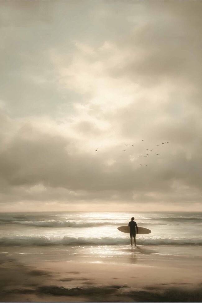 A nostalgic coastal moment captured in warm light