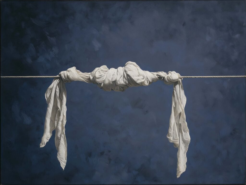 Poster of a white fabric knot