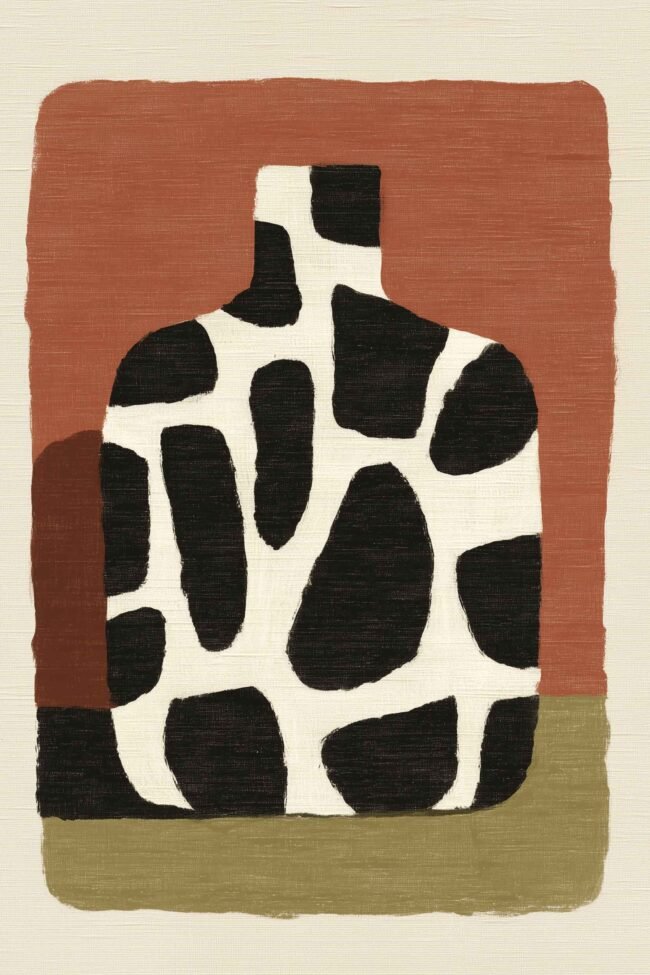 Bold decorative shape in earthy and neutral tones