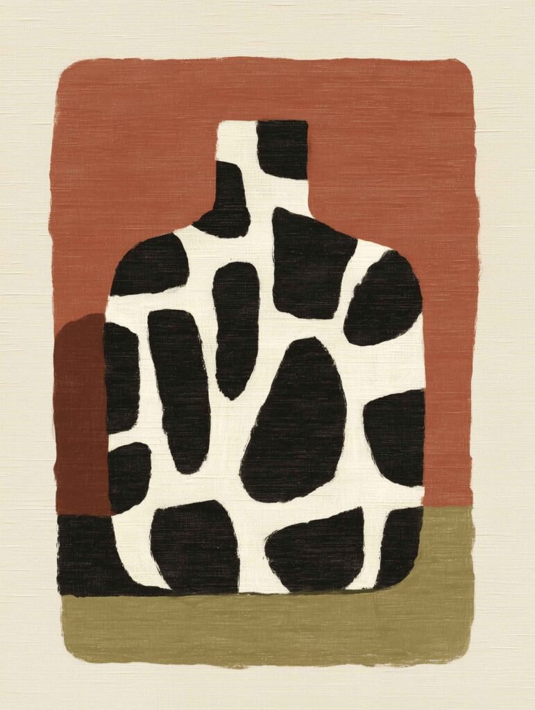 Bold decorative shape in earthy and neutral tones