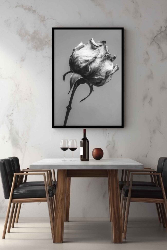 wilting rose flower mockup