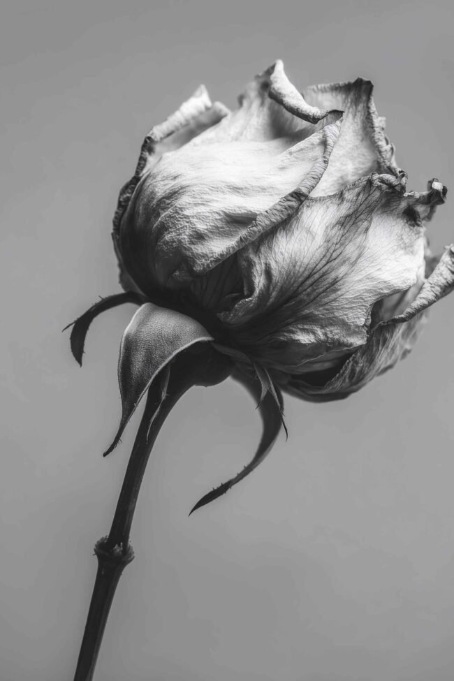 Artistic poster of a wilting rose flower