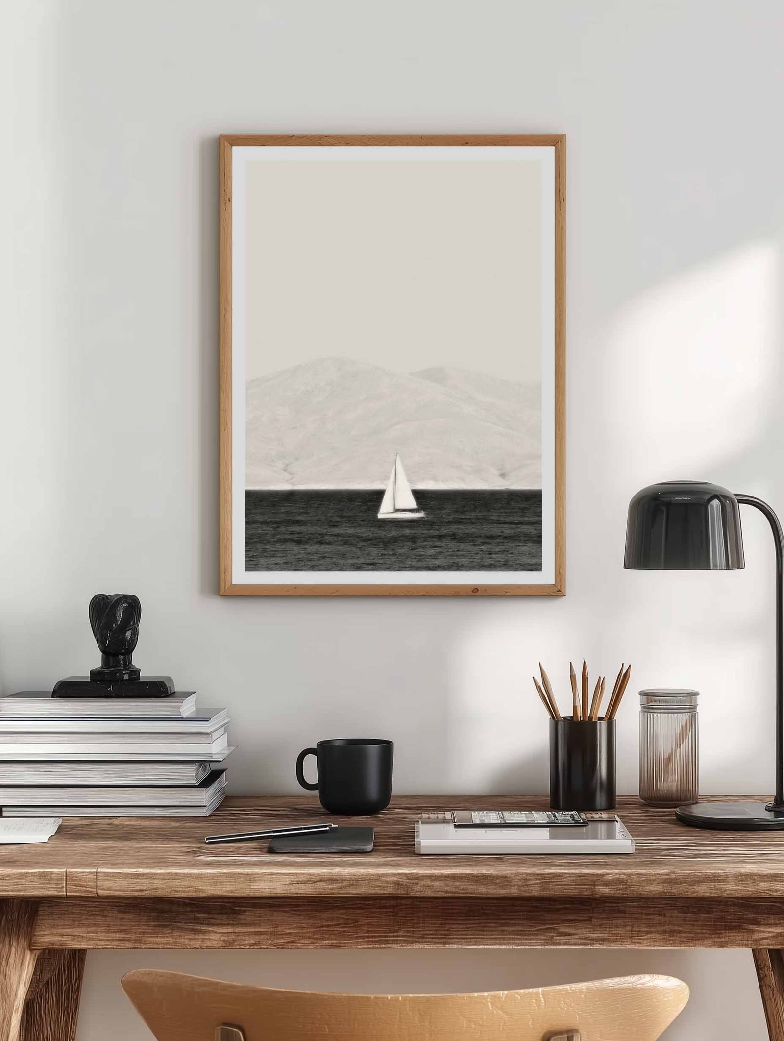 seascape with sailboat mockup