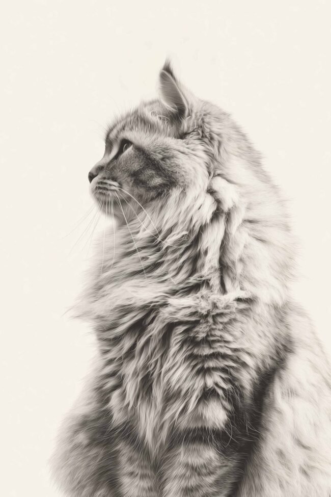 Minimalist cat portrait