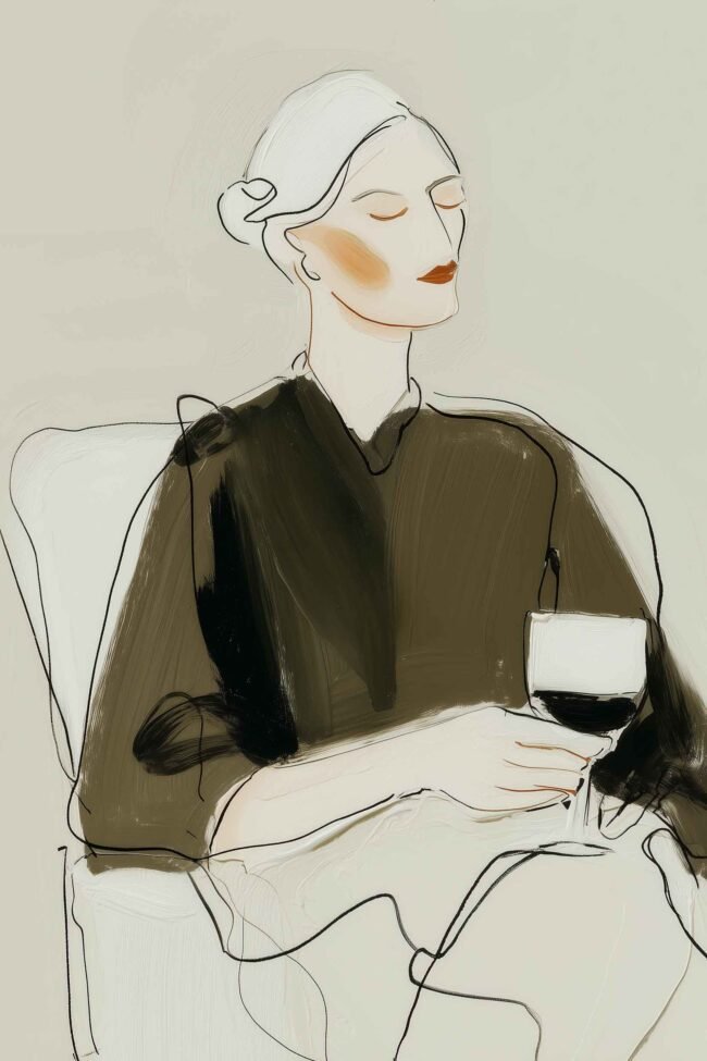 Elegant modern line art with warm, soft tones