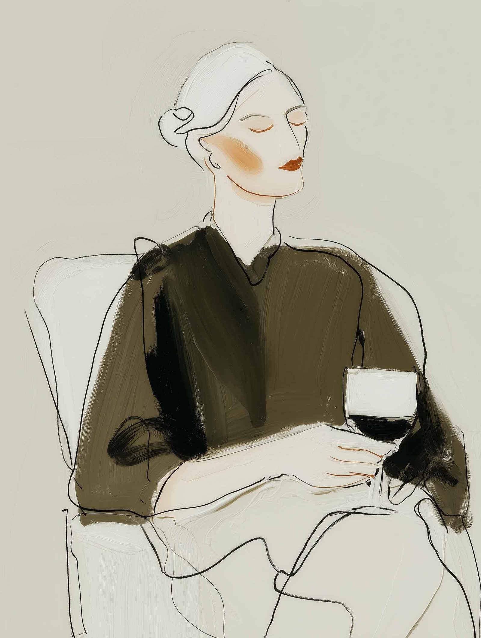 Elegant modern line art with warm, soft tones