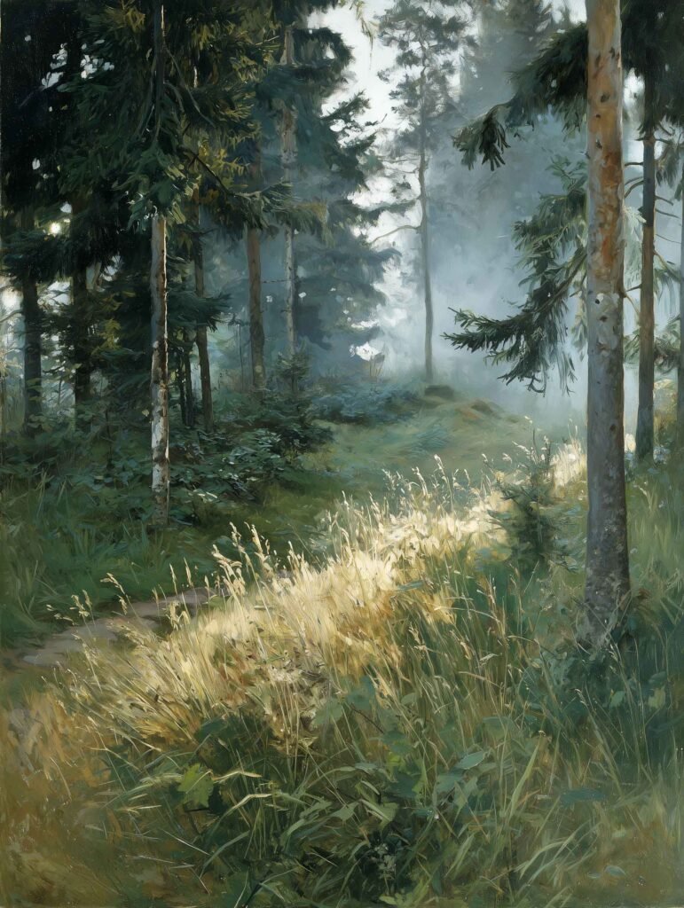 Poster of a sunlit forest trail