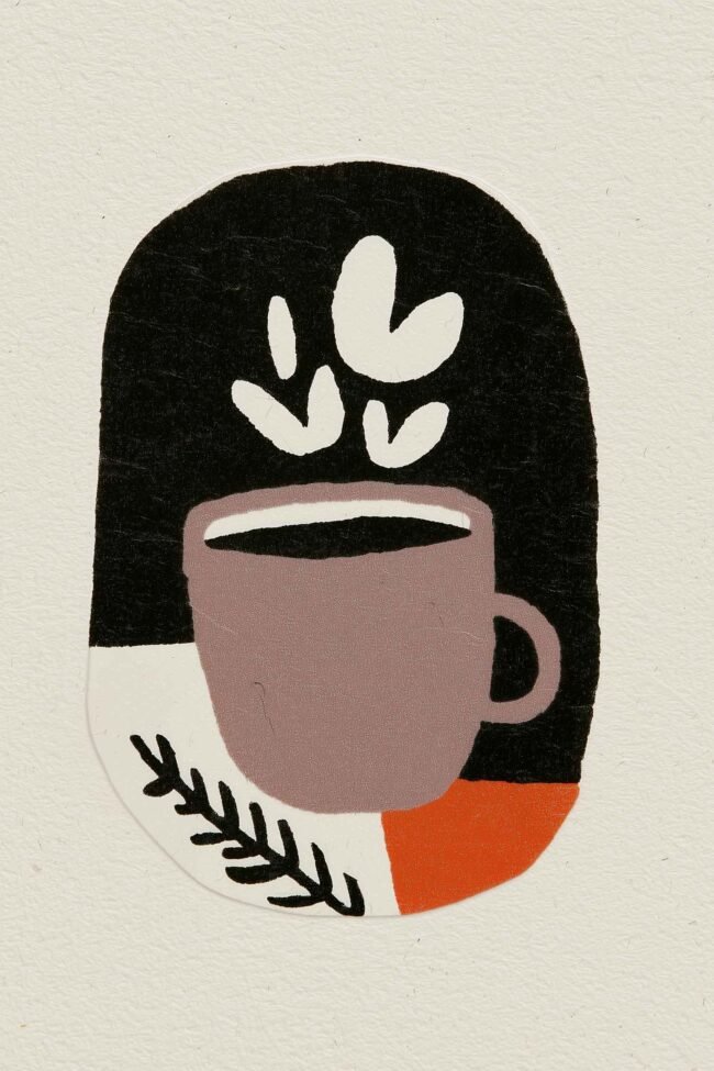 Warm minimal cup design with earthy tones