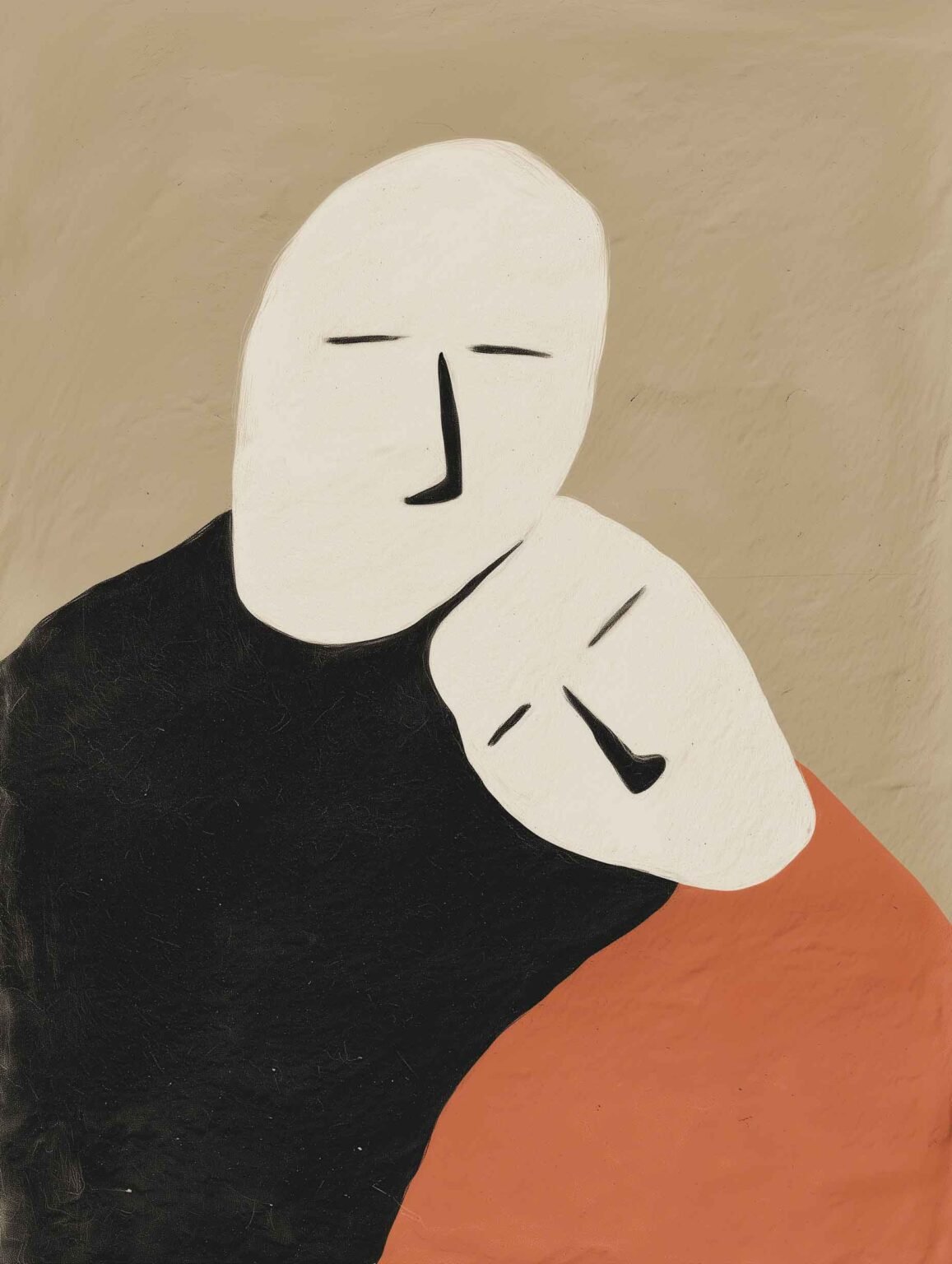 Abstract portrait in warm earthy tones