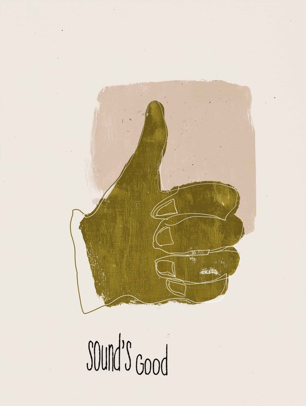 Playful line illustration in soft muted tones